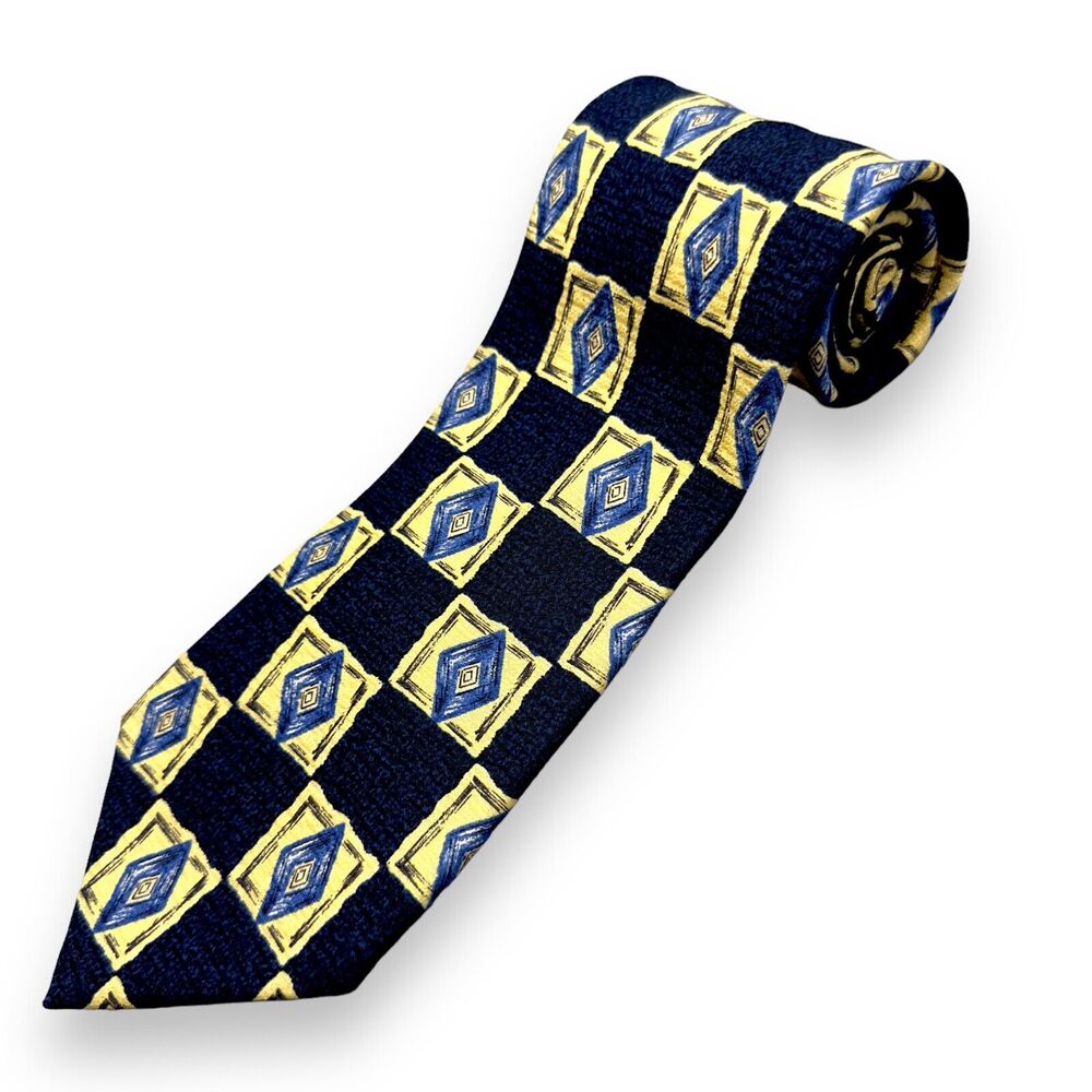 Tutto‎ Matto Silk Dress Tie Made in Italy Diamond Geometric Print 59" 3.75"
